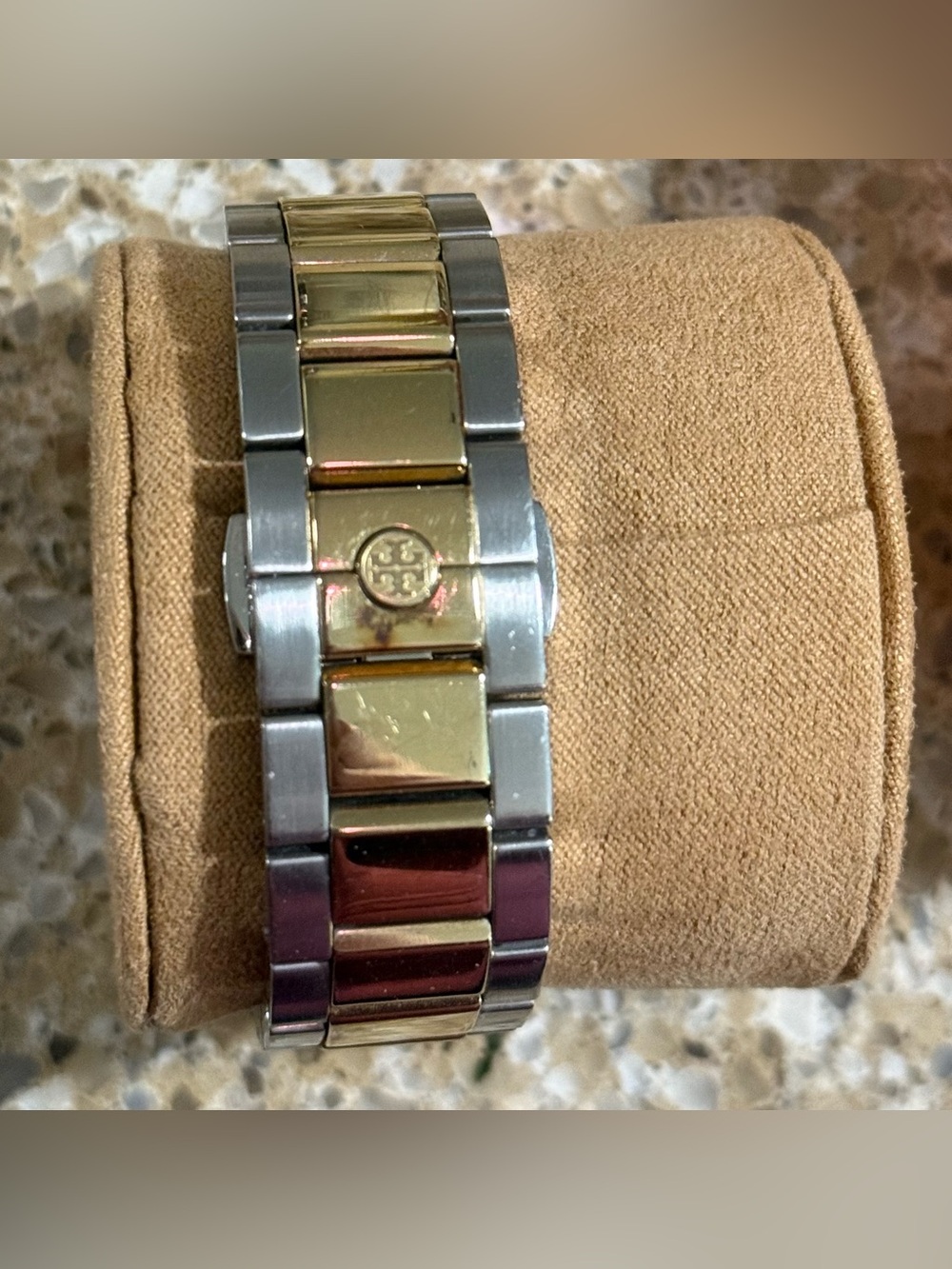 Tory Burch Collins TBW1254 Two-Tone Chronograph Watch Gold Silver w/ Box - Picture 6 of 9